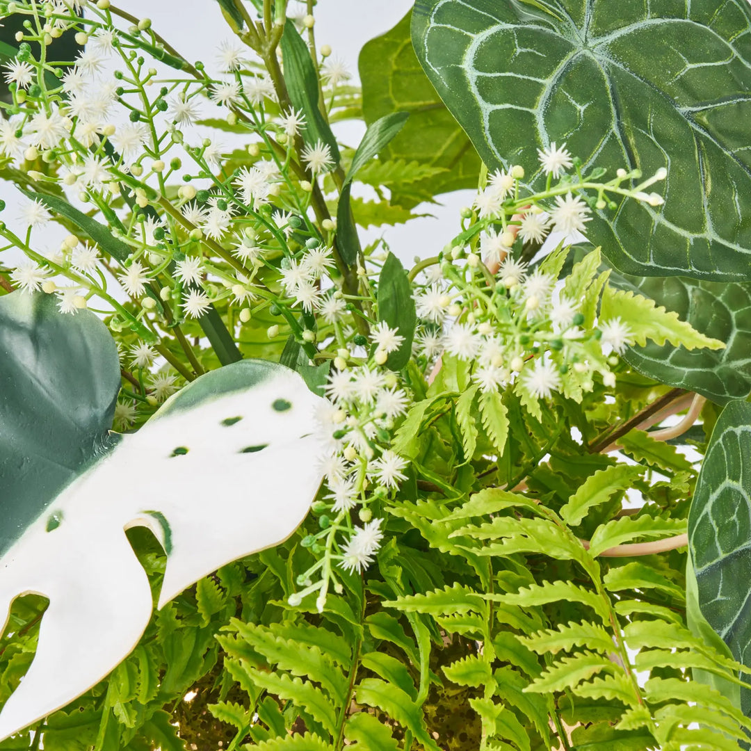 albino monstera Tropical Gardens Water Illusion Arrangement - Handcrafted USA