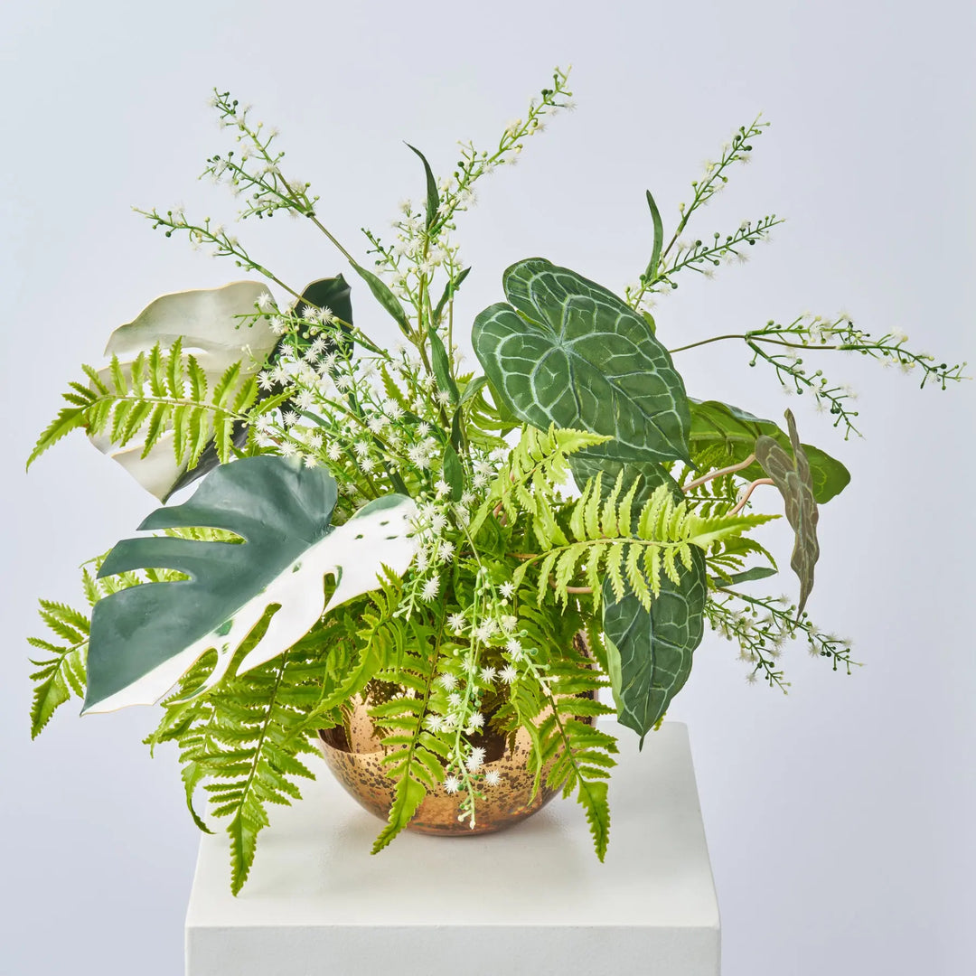 monstera inspiration Tropical Gardens Water Illusion Arrangement - Handcrafted USA