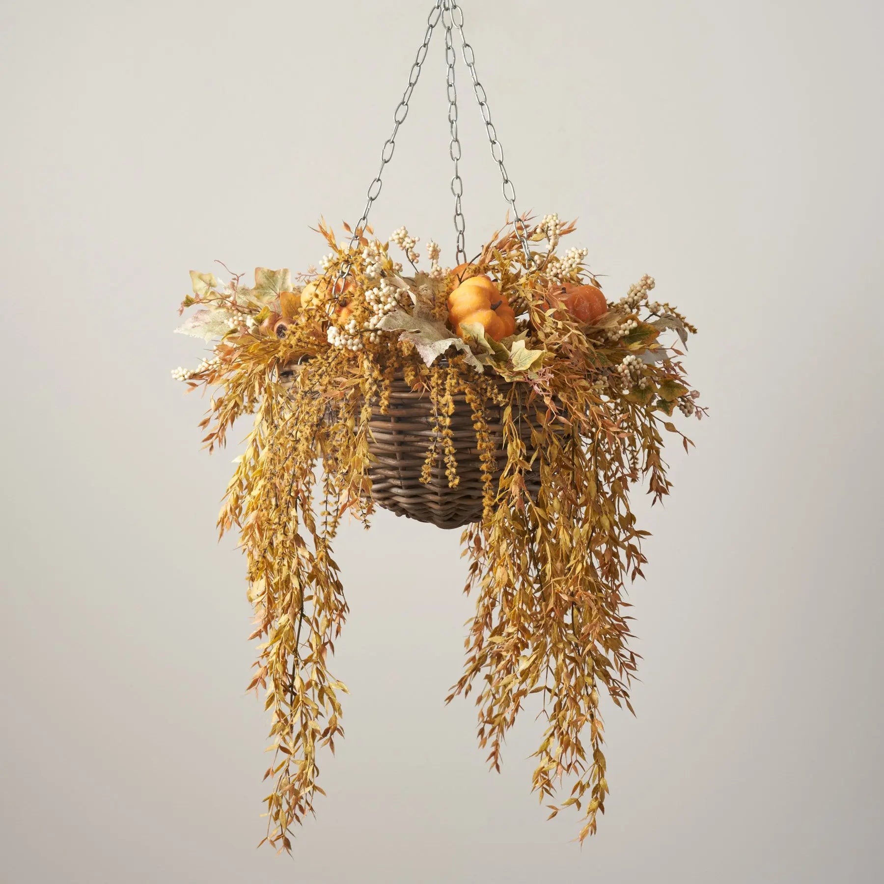kirklands hanging planter Fall Harvest Pumpkin Hanging Basket Fall Floral Arrangement Swag