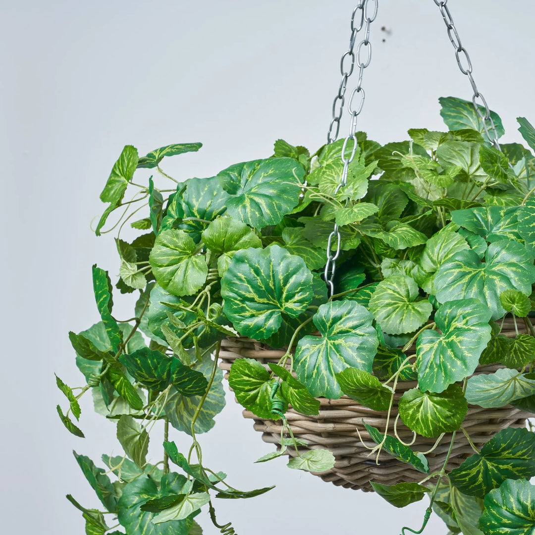 begonia plants for hanging baskets All Seasons Begonia Leaf Hanging Basket Everyday Faux Greenery