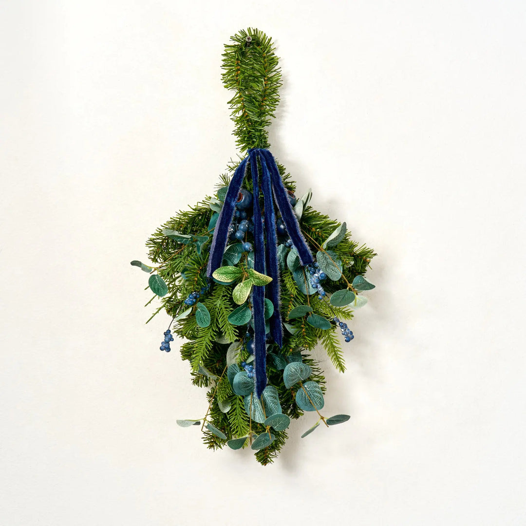 Mixed Blueberry, Pine & Eucalyptus Hanging Mini Swag Christmas 