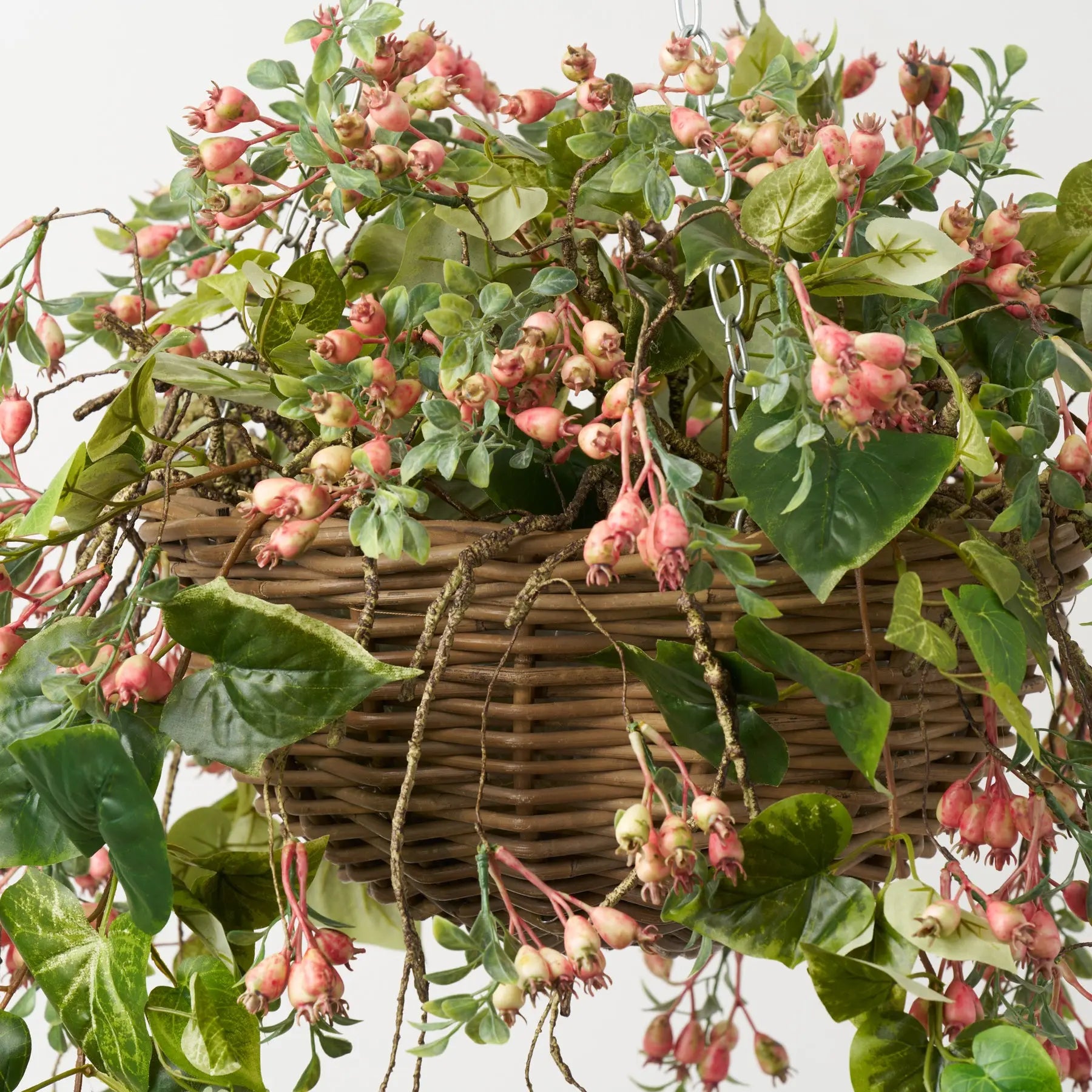 pothos with pink leaves Pink Rosehip Berry & Green Pothos Leaf Spring Summer Faux Hanging – Darby Creek Trading