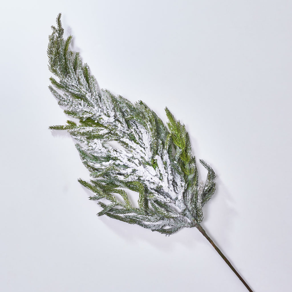 Snow Flocked Winter Pine Spray Faux Greenery Stem - 28 – Darby Creek  Trading