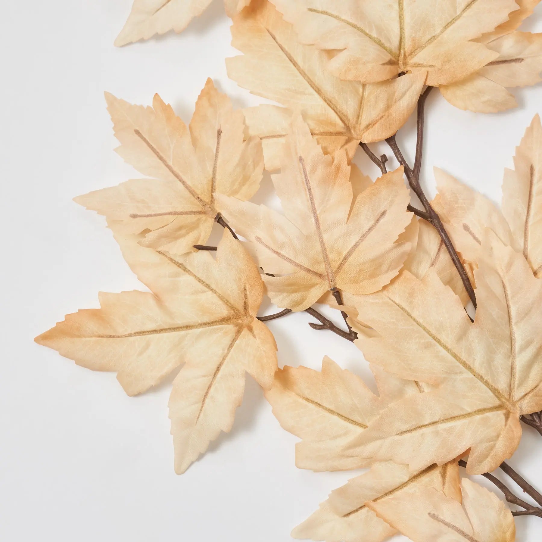 Cream Or Brown Two Tone Maple Leaf Fall Foliage Branch Spray 35 cream-or-brown-two-tone-maple-leaf-fall-foliage-branch-spray-35