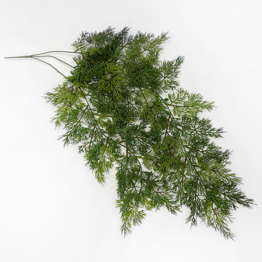 Snow Flocked Winter Pine Spray Faux Greenery Stem - 28 – Darby Creek  Trading