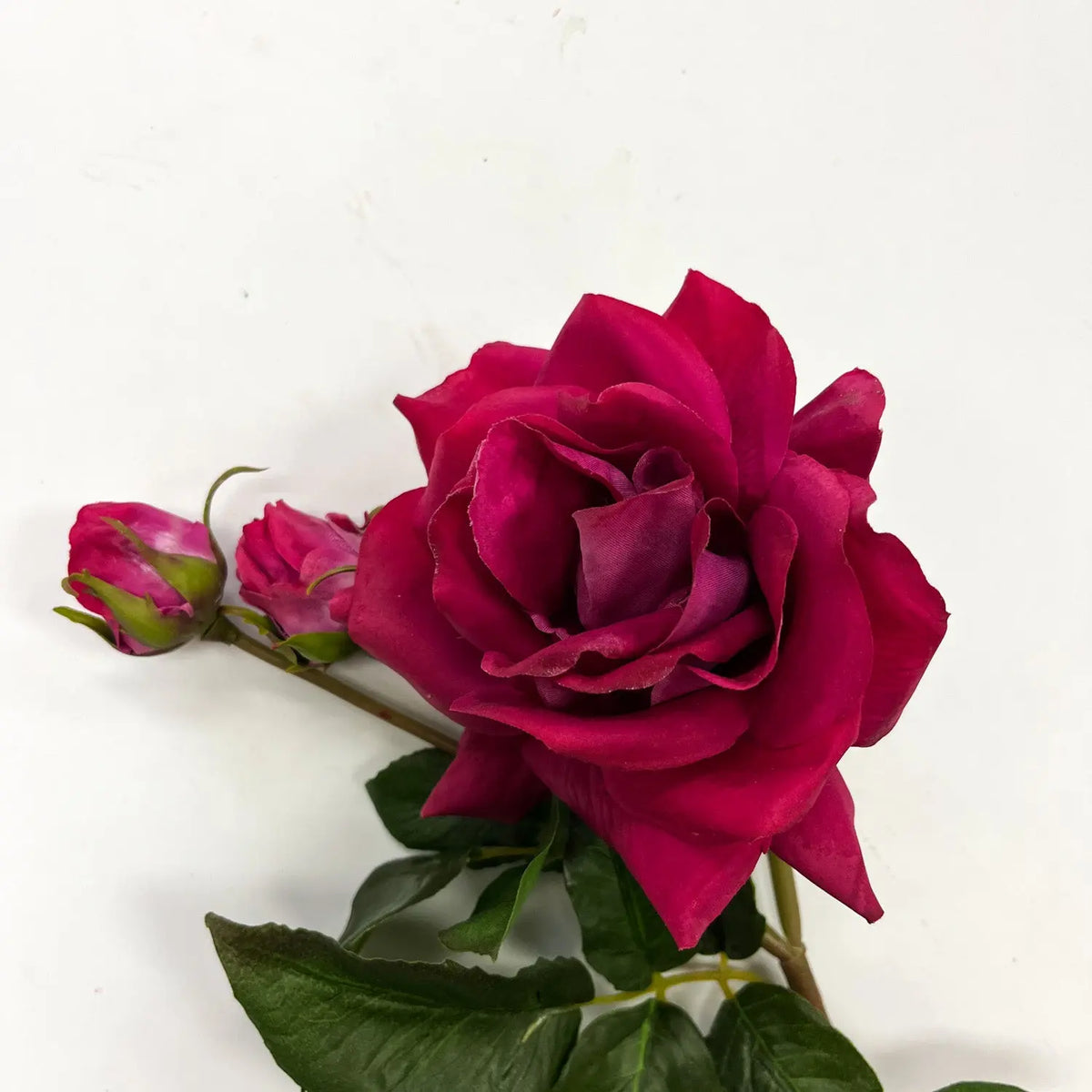 Magenta French Roses Magenta Pink Real Touch Garden Rose Bloom Everyday Spring Faux Floral ...