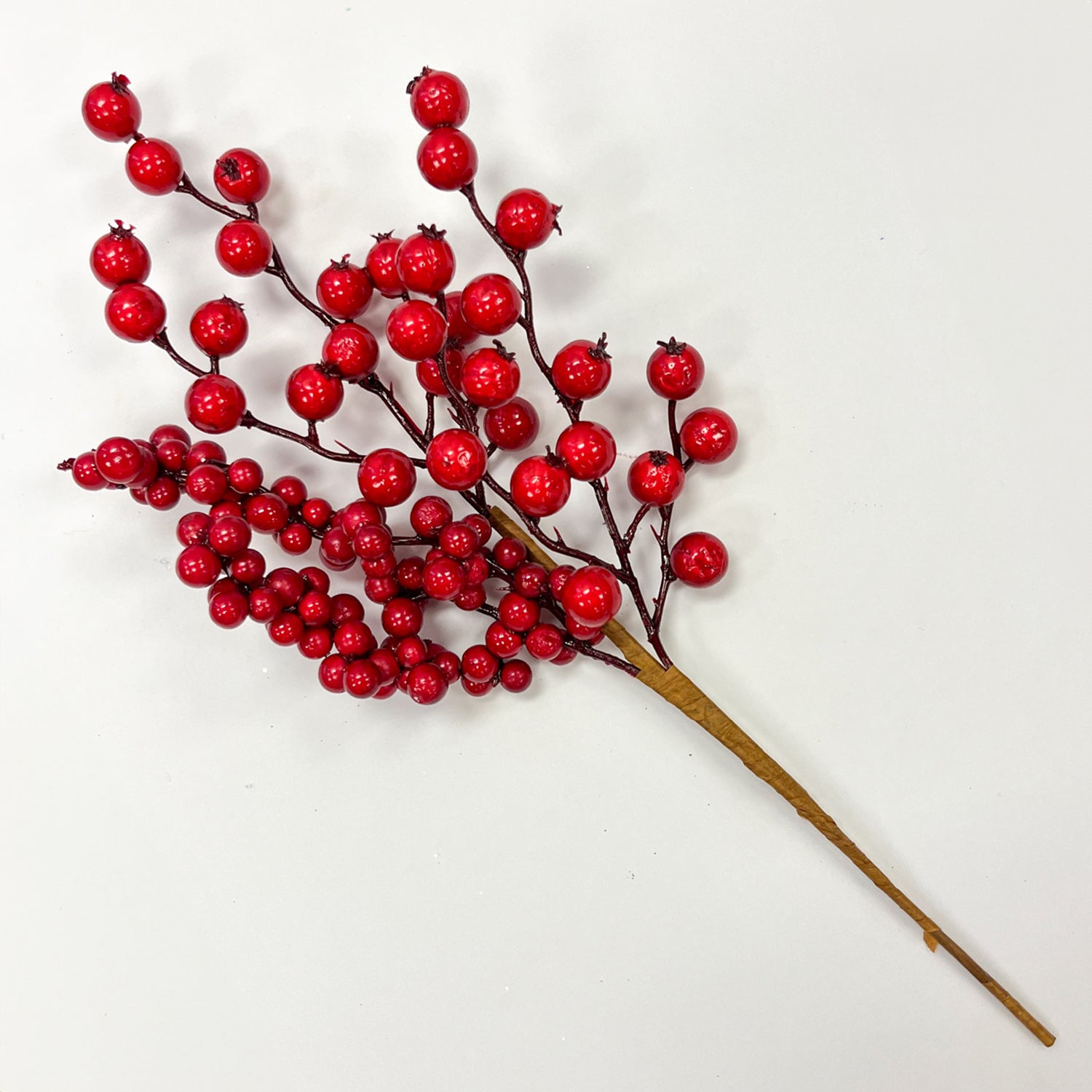 Waterproof Red Berry Winter Spray Faux Holiday Christmas Stem - 16