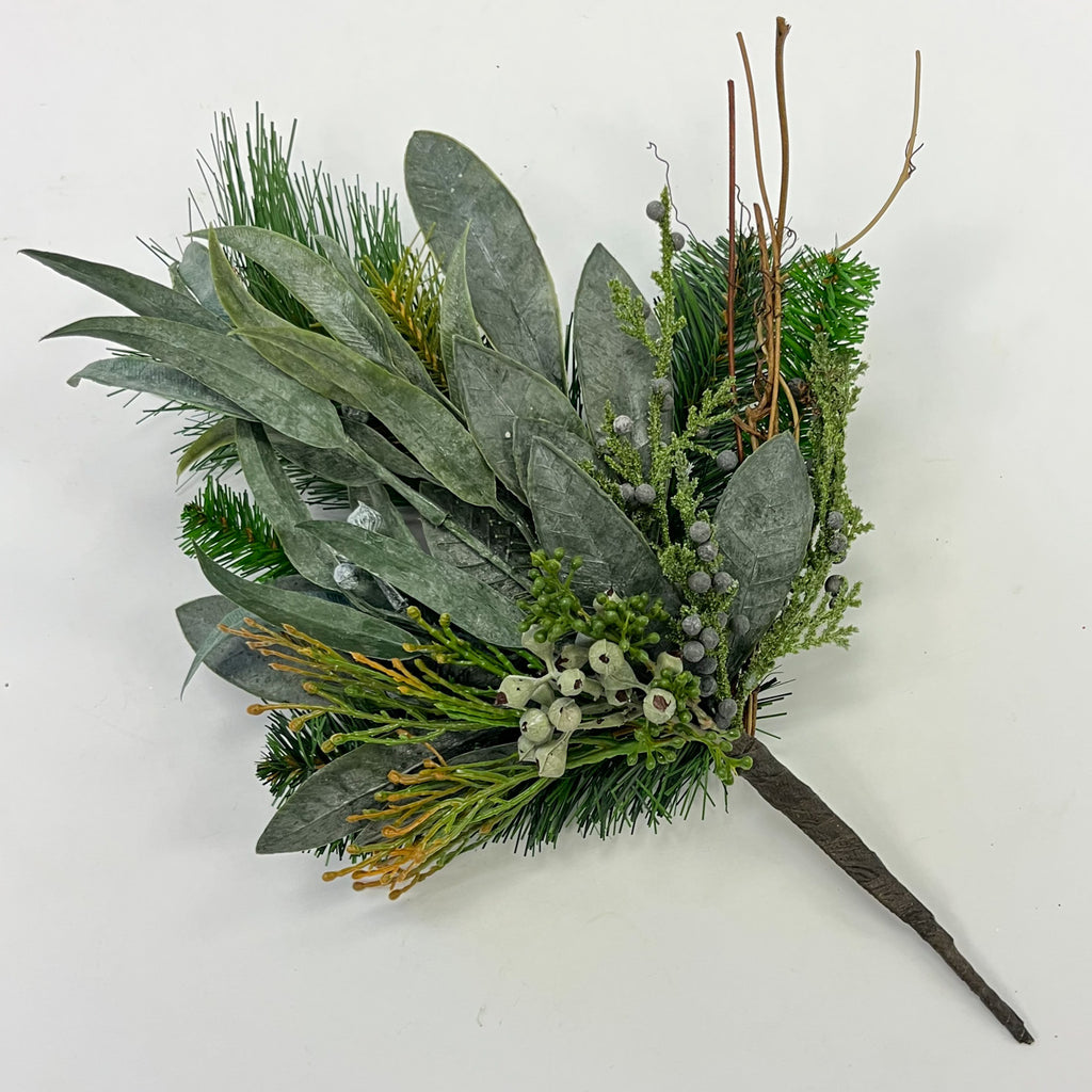 7 Artificial Pine Spray Pine Cone Eucalyptus Juniper Stem Pick