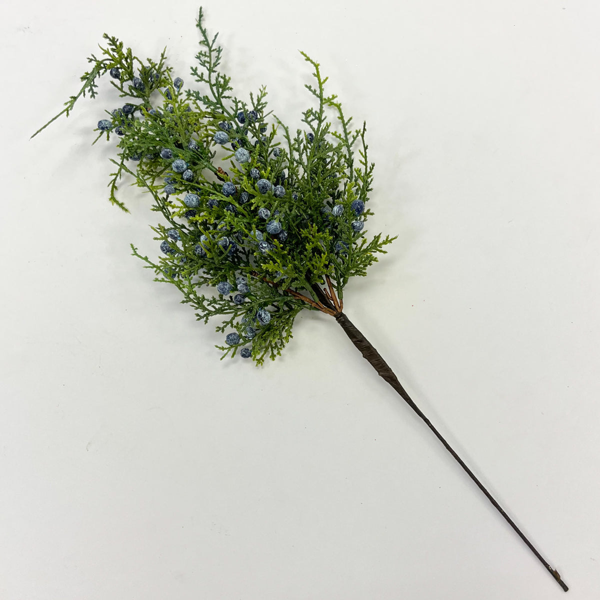 Seeding Blue Juniper Berry Stem Faux Winter Greenery Spray 18