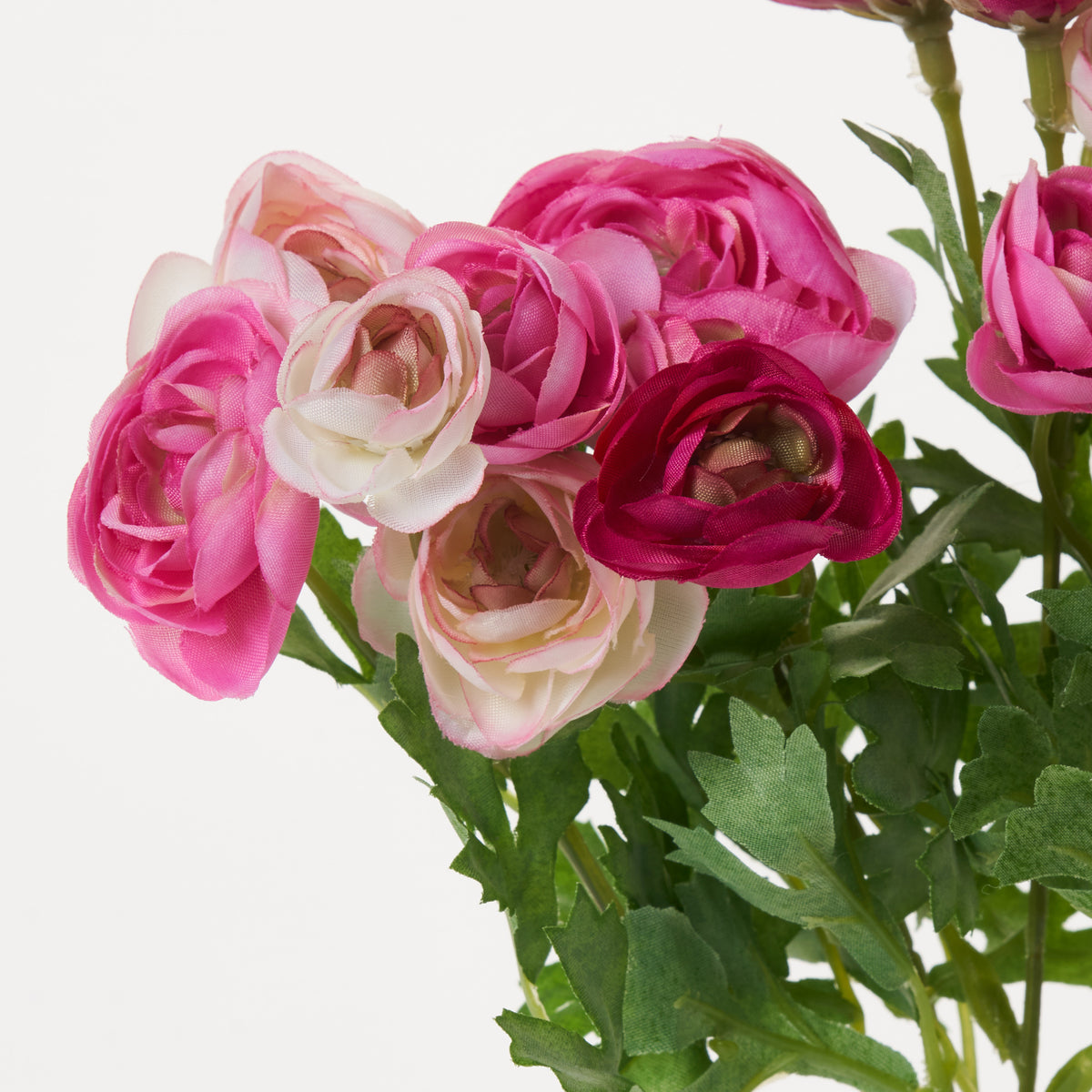 Blush & Fuchsia Pink Multicolor Mini Ranunculus Faux Floral Bush Stem ...