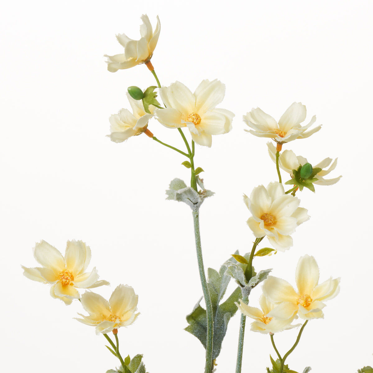 White & Yellow Mini Wildflower Cosmos Pick Single Long Stem Faux Flora ...