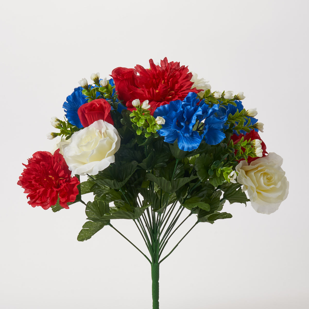 Red, White & Blue Americana Mixed Floral Pick Patriotic Bloom Spray ...