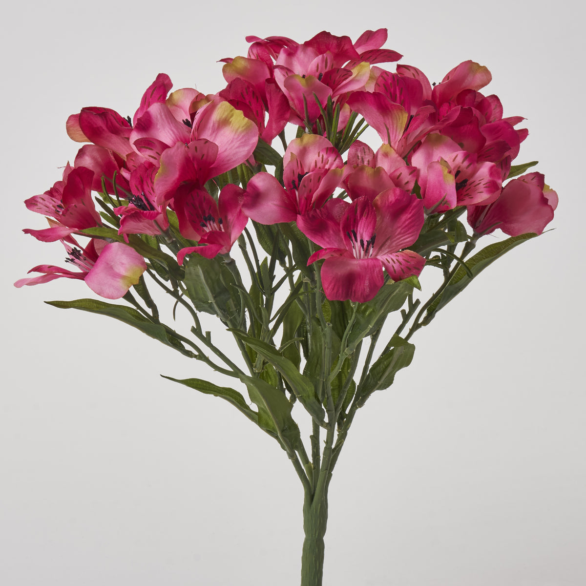 Cerise Pink Silk Alstroemeria Blooms Faux Floral Bush Spray - 15 ...