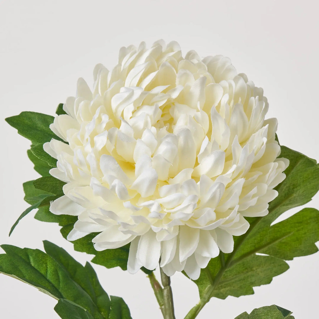 White Mum Spray Single Bloom Floral Stem - 23