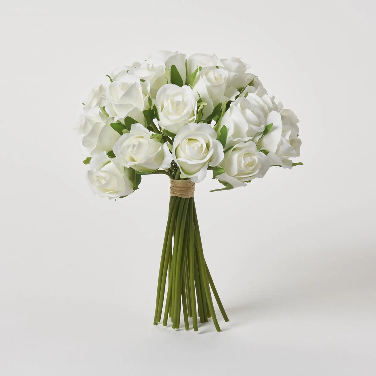 White Silk Mini Rose Blooms Bouquet Bundle of 22 Stems - 9