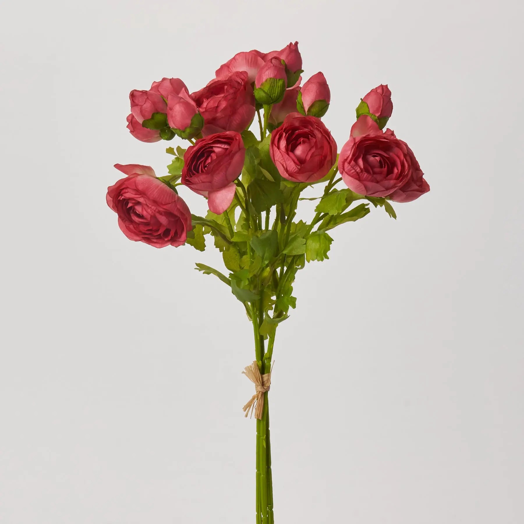 Magenta Ranunculus Rose Pink Silk Ranunculus Bouquet Bundle of 3 Stems - 17