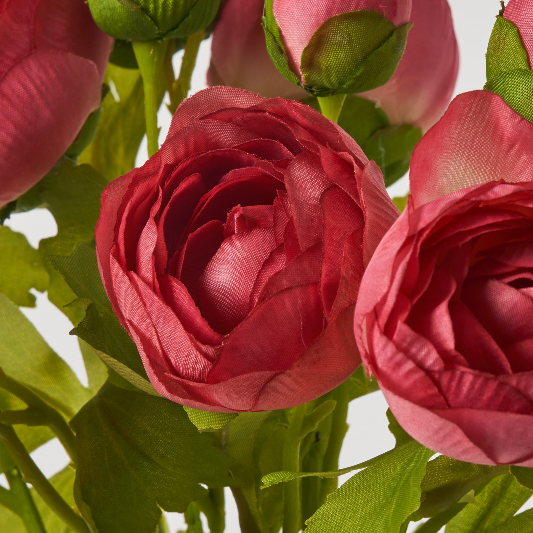 Rose Pink Silk Ranunculus Bouquet Bundle of 3 Stems - 17