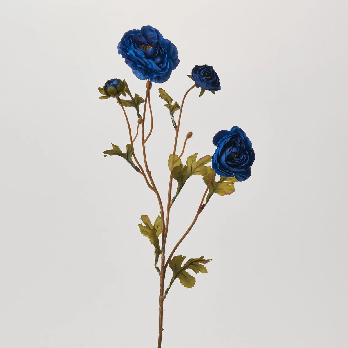 Blooming Dark Blue Ranunculus Spray Single Faux Floral Stem - 26 ...