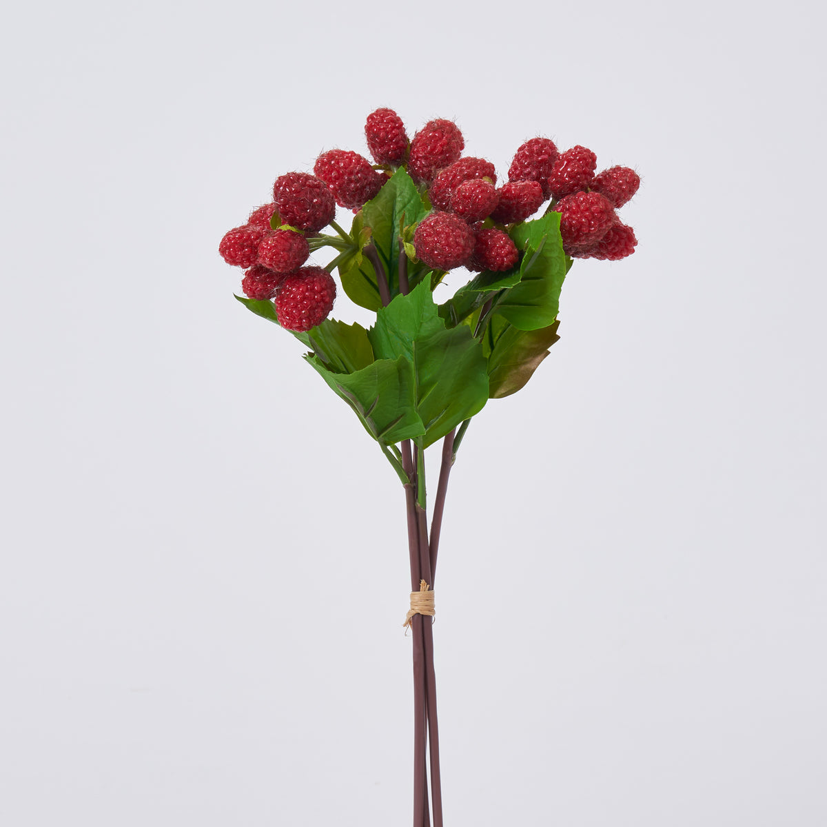 Lifelike Burgundy Red Raspberry Artificial Fruit & Leaf Bundle of 4 Wi ...