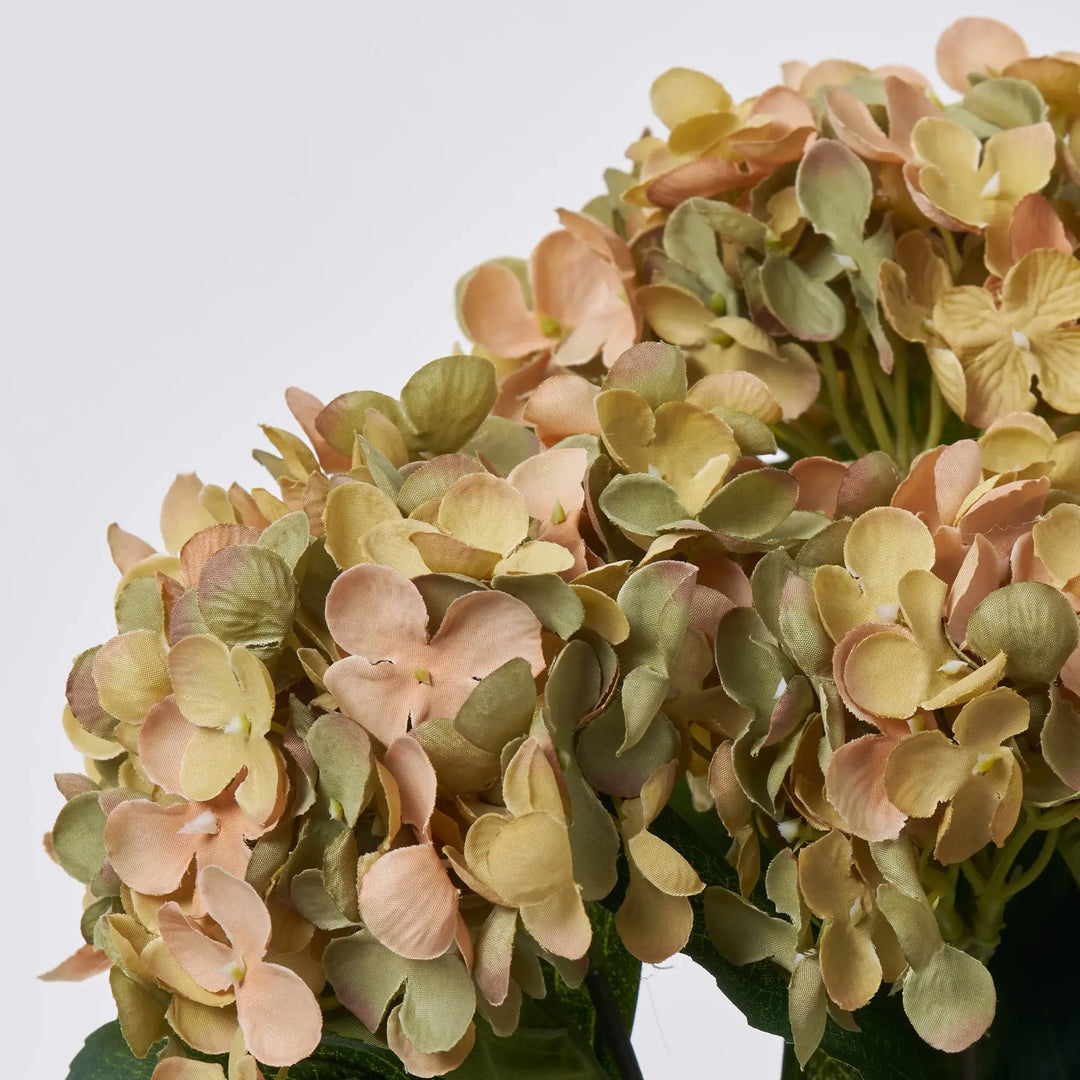 faux hydrangea plant Sage Green Silk Hydrangea Blooms Faux Floral Bush Stem Bouquet