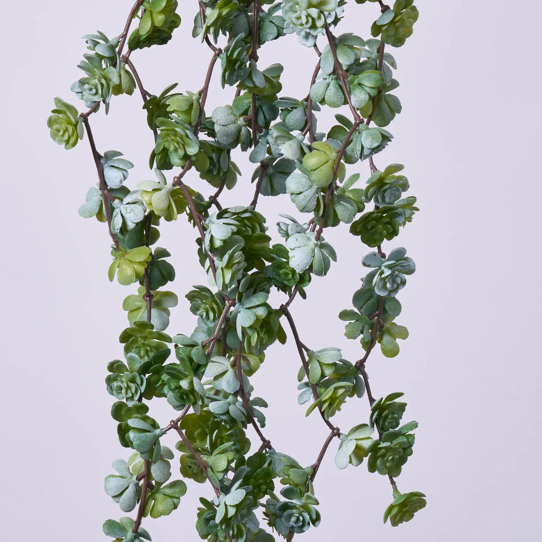 Forest Green Fountain Succulent Faux Hanging Vine Bush Spray - 22