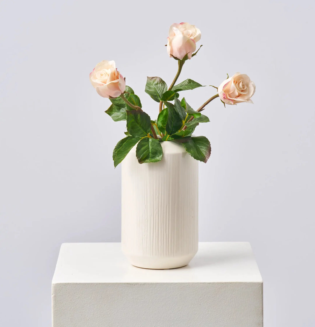 Real Touch Cream & Light Pink Dutchess Rose Small Bloom Single Real Touch Cream & Light Pink Dutchess Rose Small Bloom Single
