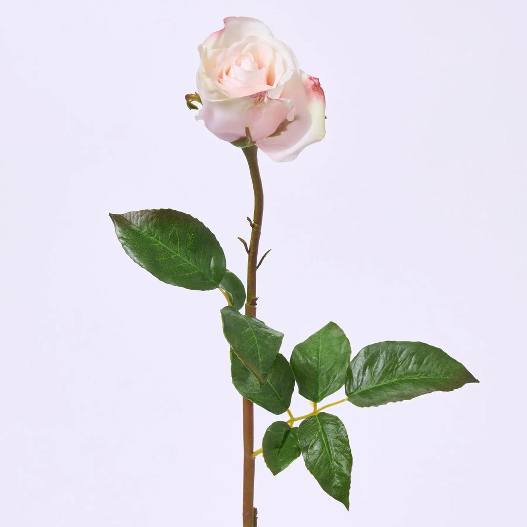 Real Touch Light Pink Dutchess Rose Medium Bloom Single Faux