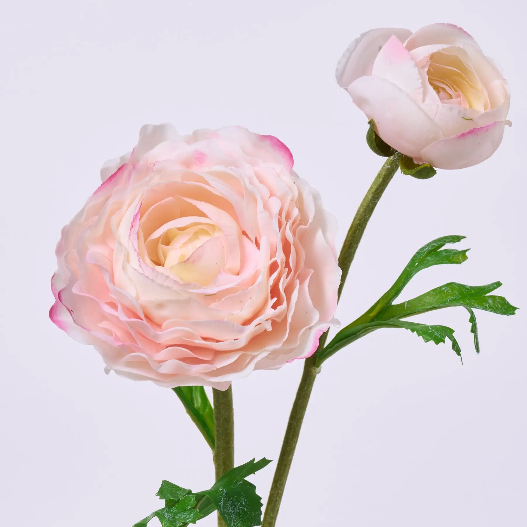 Single Ranunculus Bout Blush Pink Real Touch Ranunculus Bloom & Bud Spray Single Faux Floral ...