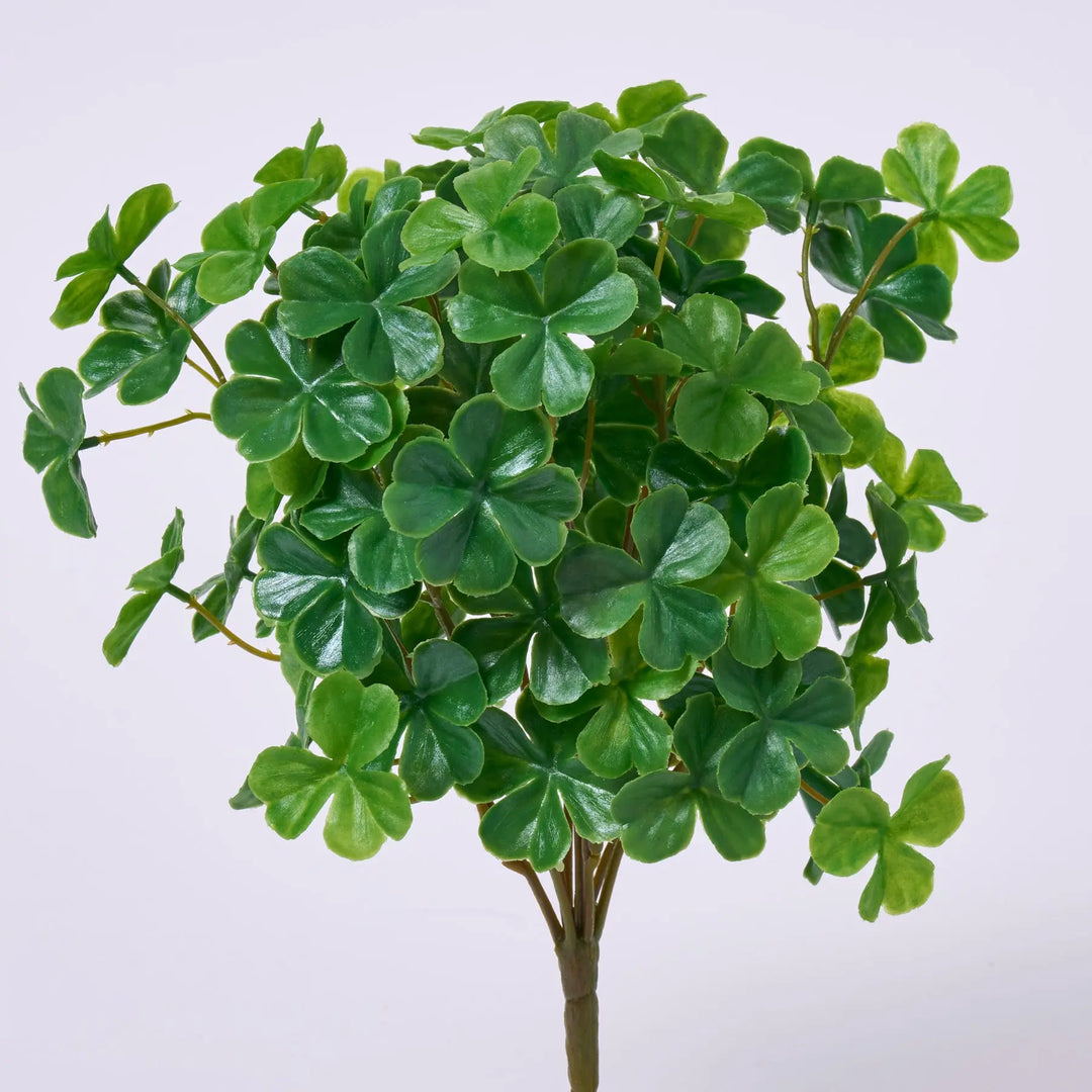 Deluxe Green Clover Leaf Bush Everyday Faux Greenery Spray - 11