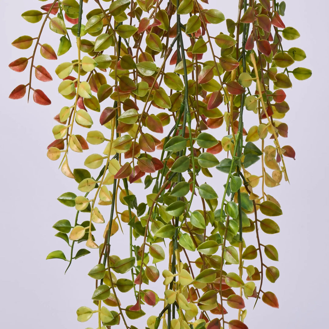 dark green hanging plant Dark Green Hanging Faux Bush Foliage Spray