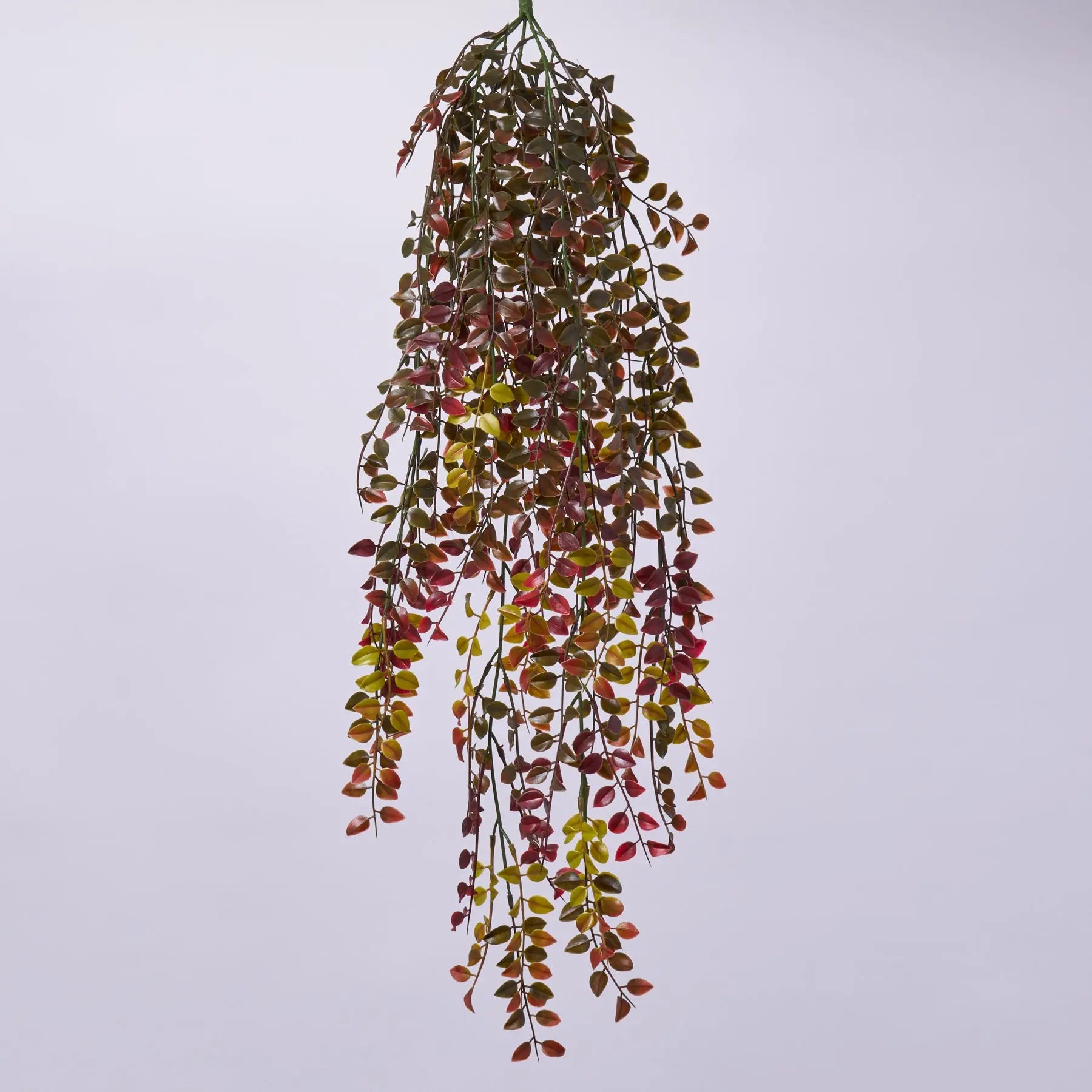 burgundy hanging plant Dark Green & Burgundy Red Hanging Leaf Foliage Faux Bush Spray - 31"