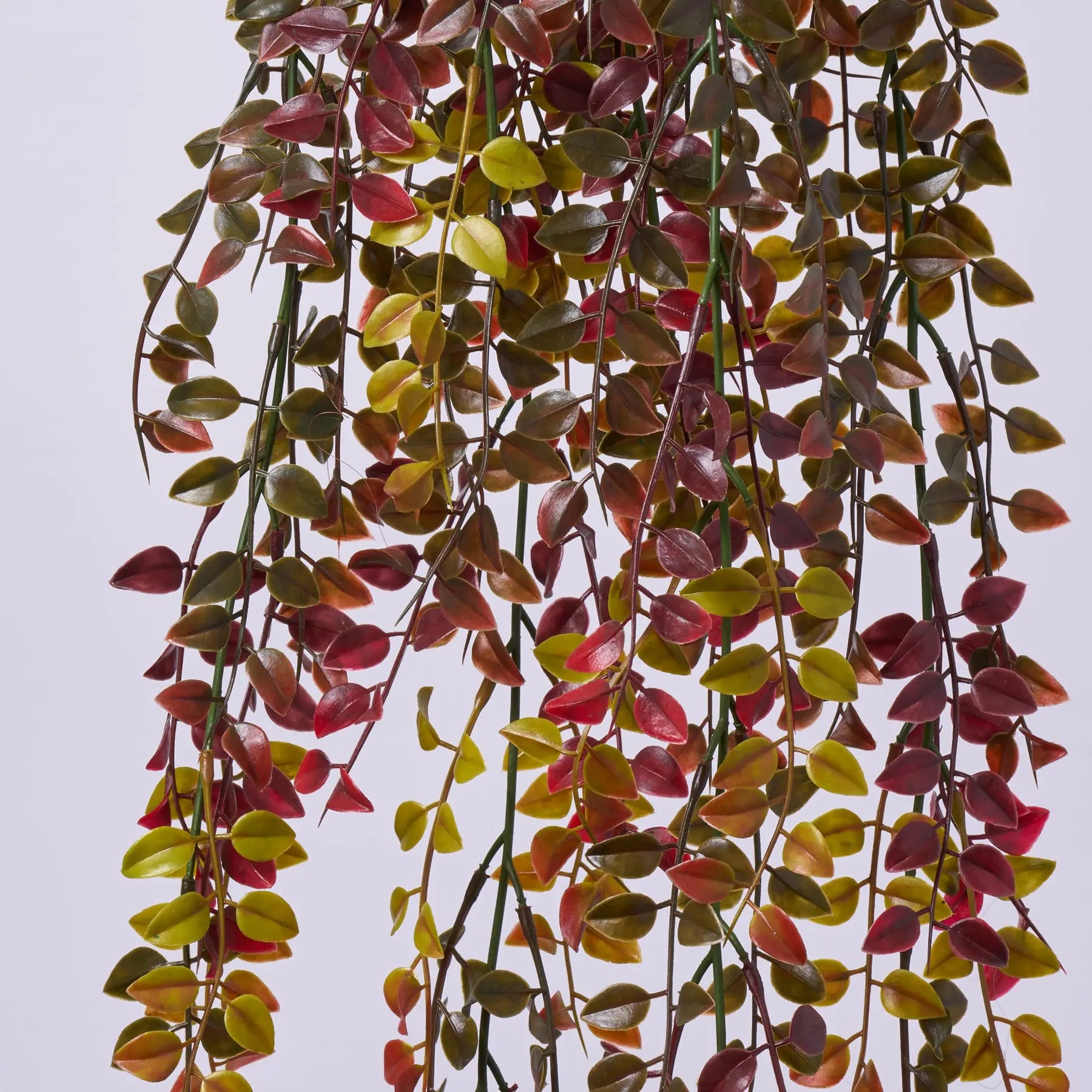 burgundy hanging plant Dark Green & Burgundy Red Hanging Leaf Foliage Faux Bush Spray - 31"