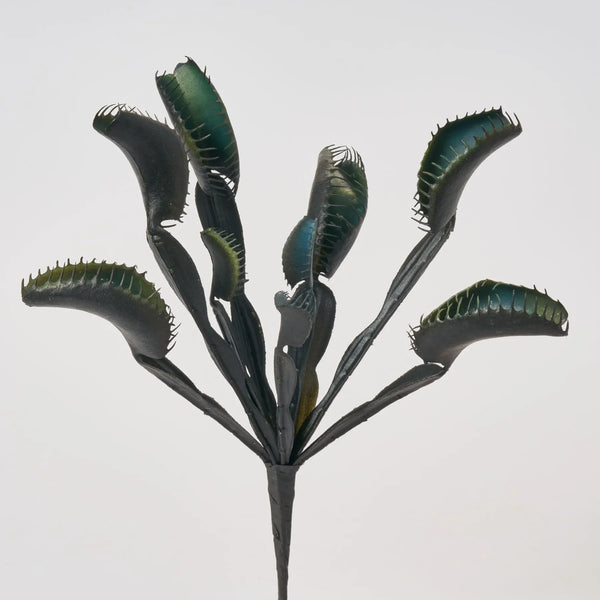 Black Venus Flytrap Houseplant Spray Decorative Halloween Pick