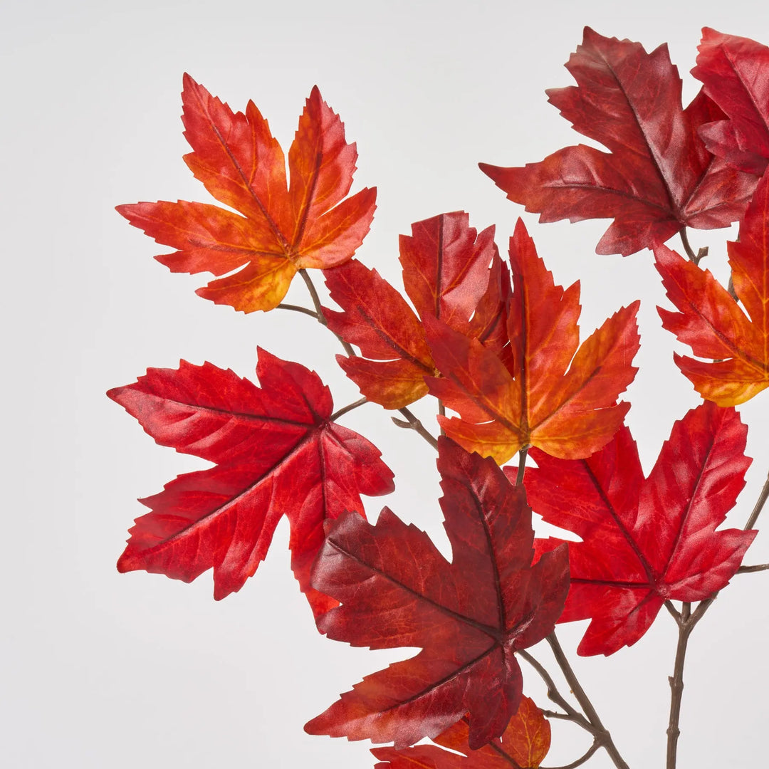 【新品未使用】 メープル Woodland Maple Leaf Vibrant Red Burgundy Belle Maple Leaf Branch Faux Fall Foliage