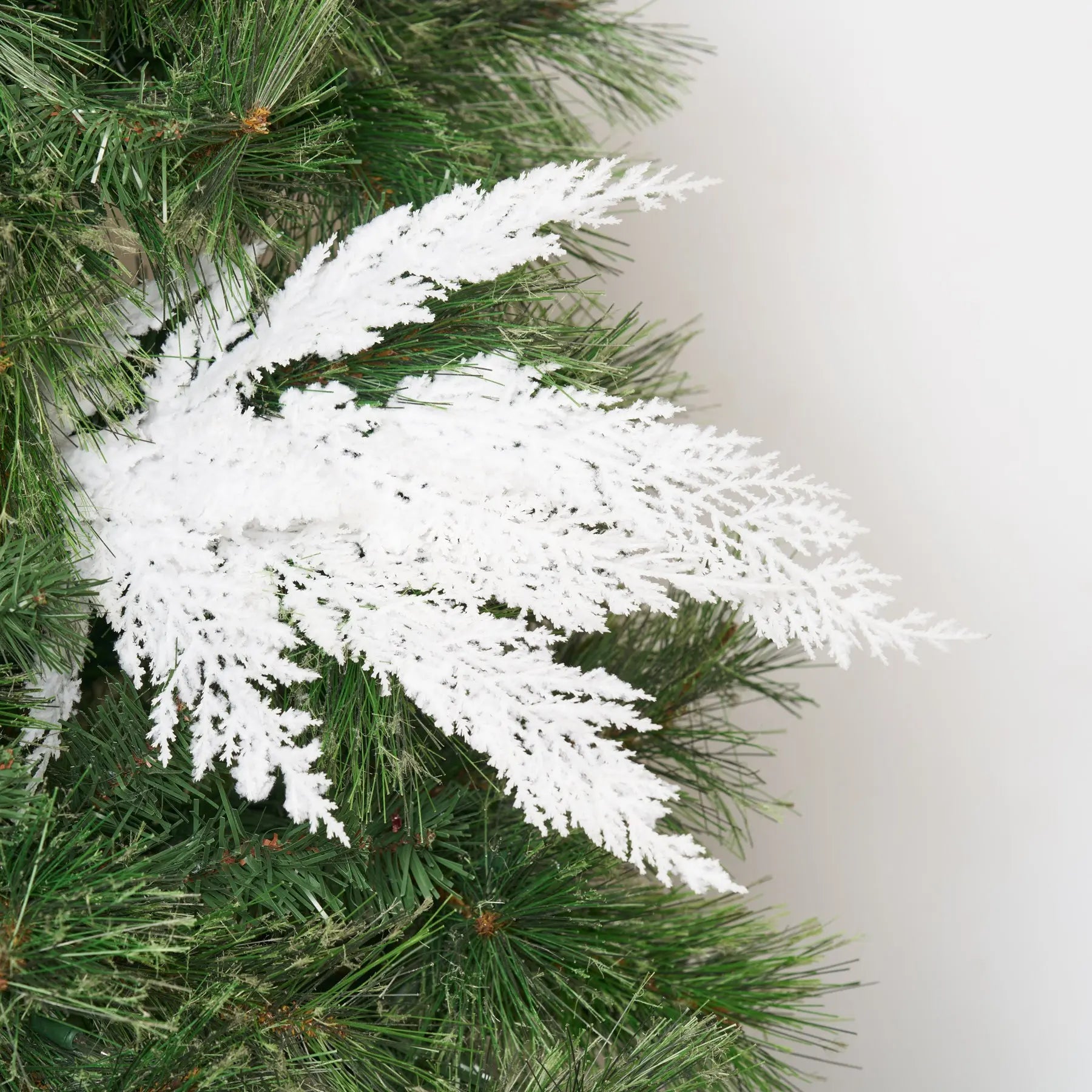 Snow Flocked Winter White Cedar Branch Spray - 24