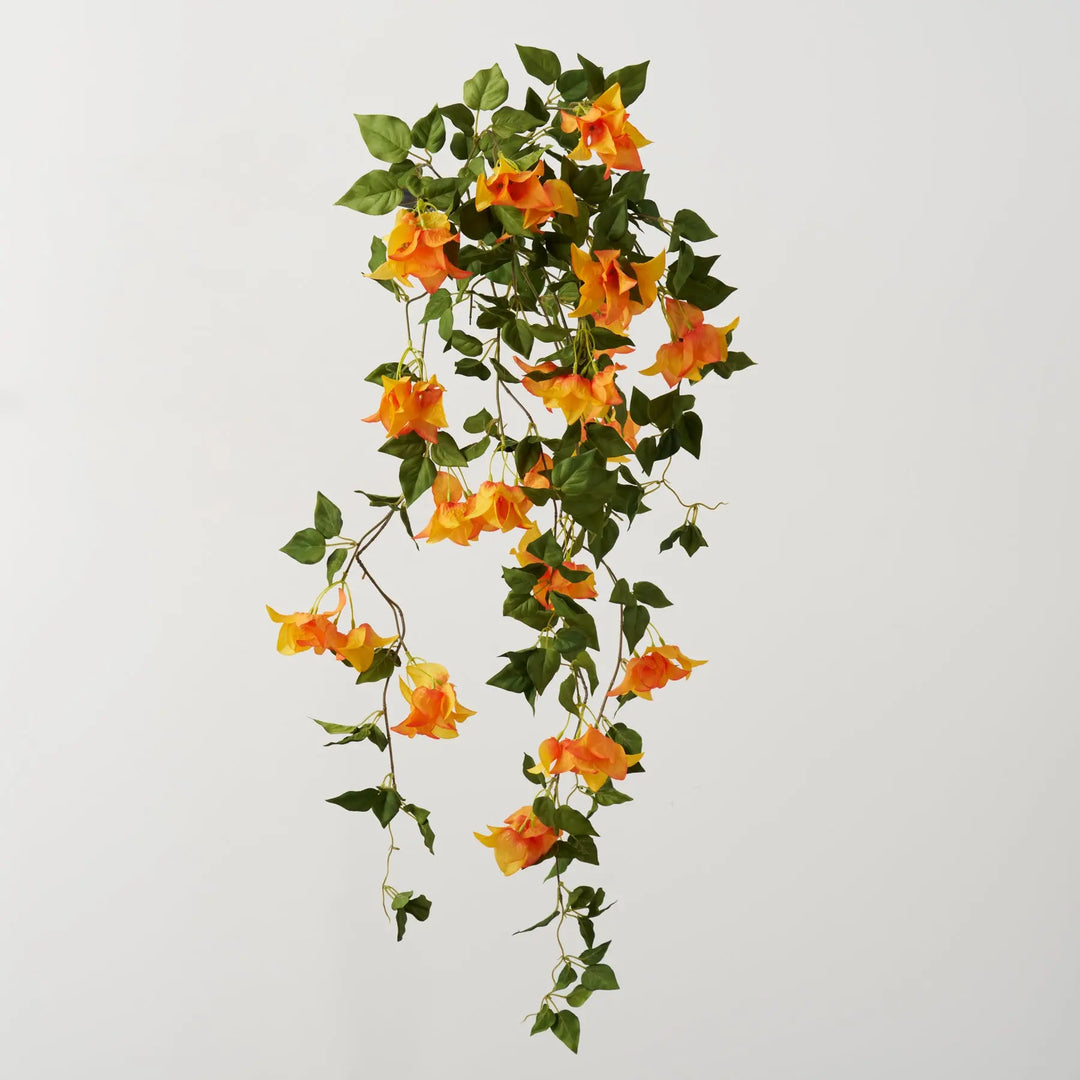 Draping Orange Silk Bougainvillea Hanging Bush Spray - 43
