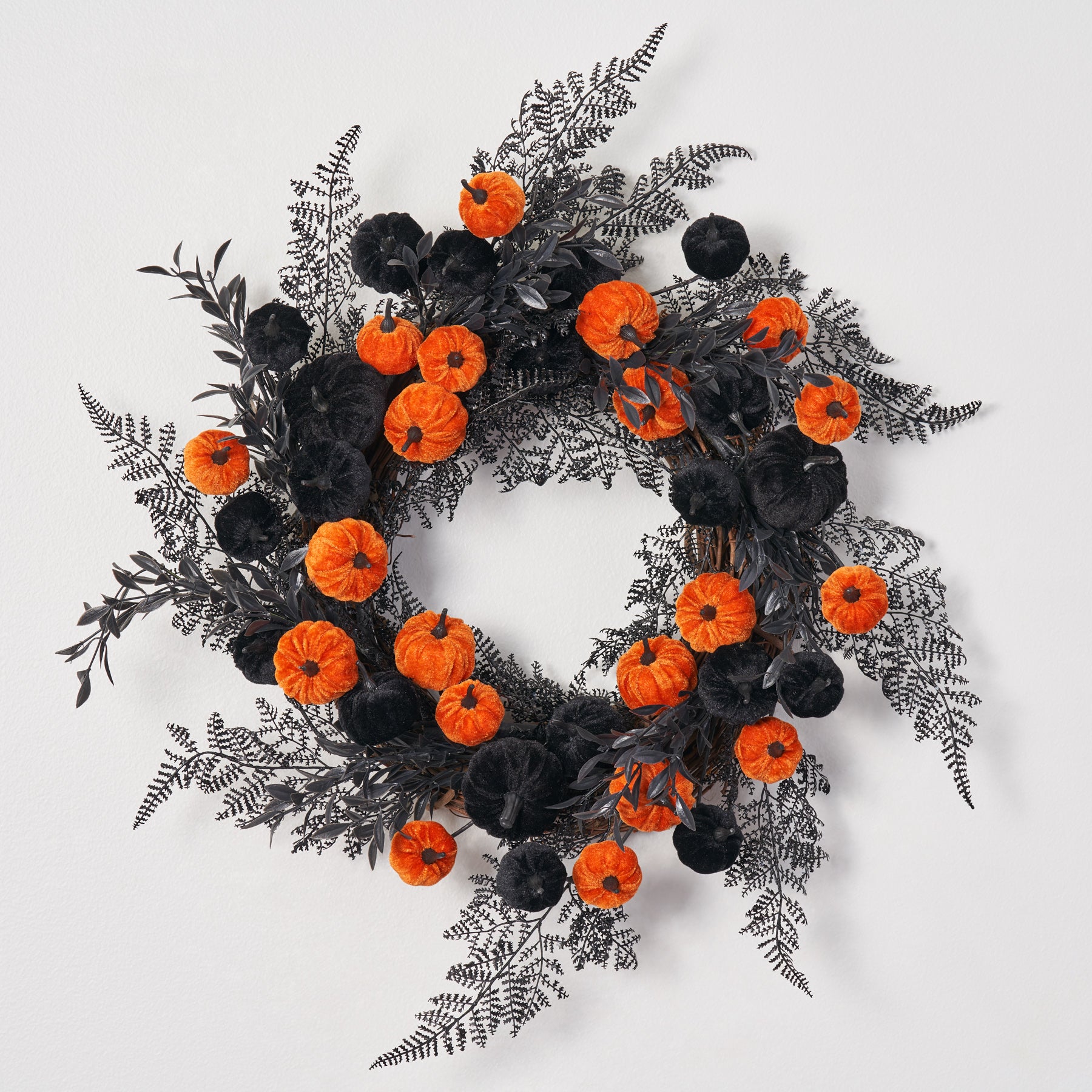数量限定SALE Black - Delight Halloween & with Pumpkin Velvet Mini Orange フラワー・リース