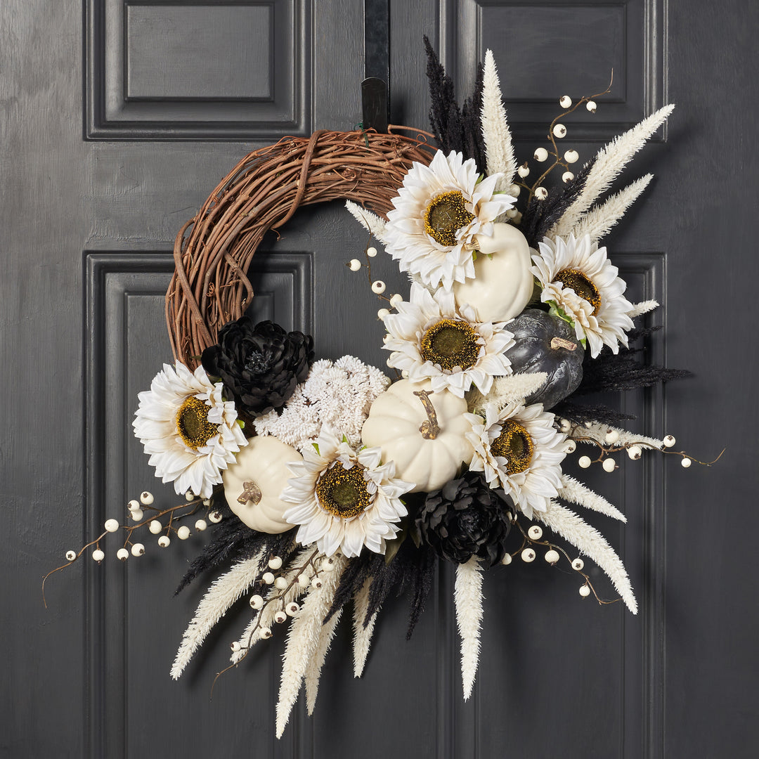 Modern door decor,door decor,door wreath,sunflower on sale wreath,door hanger