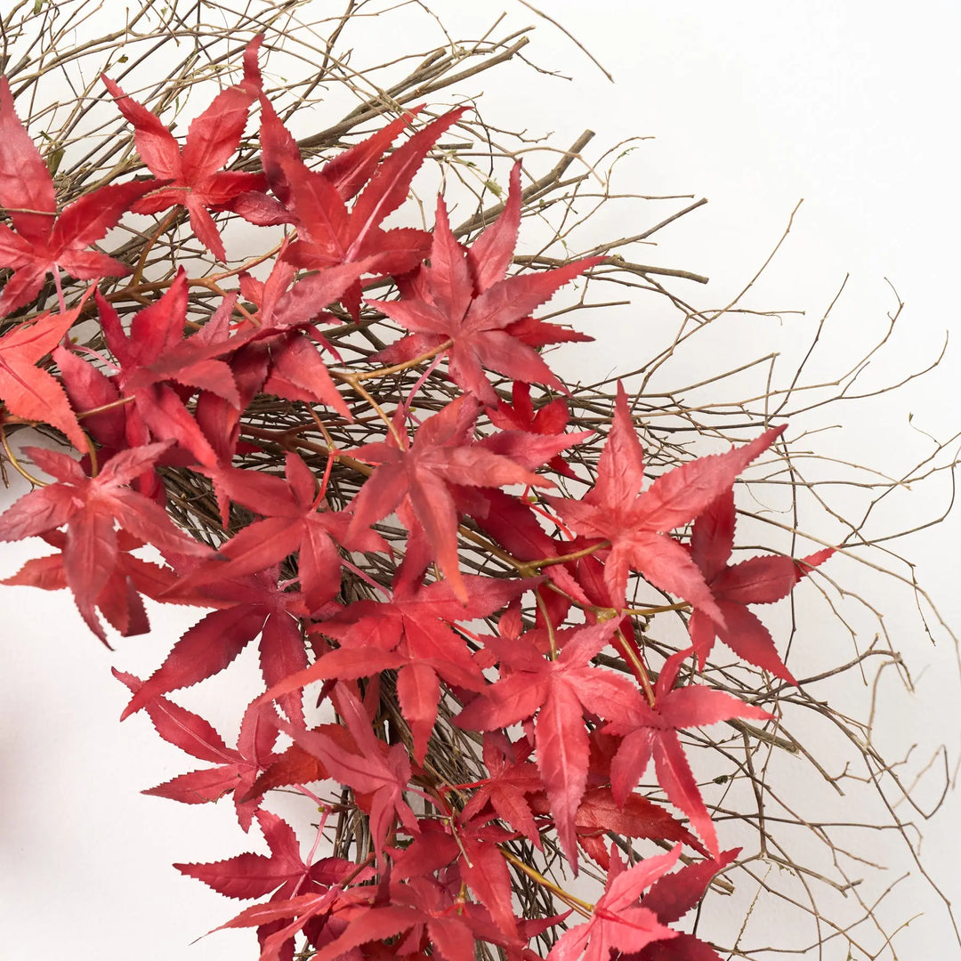 Red Japanese Maple Fall Wreath | Front Door | Darby Creek Trading