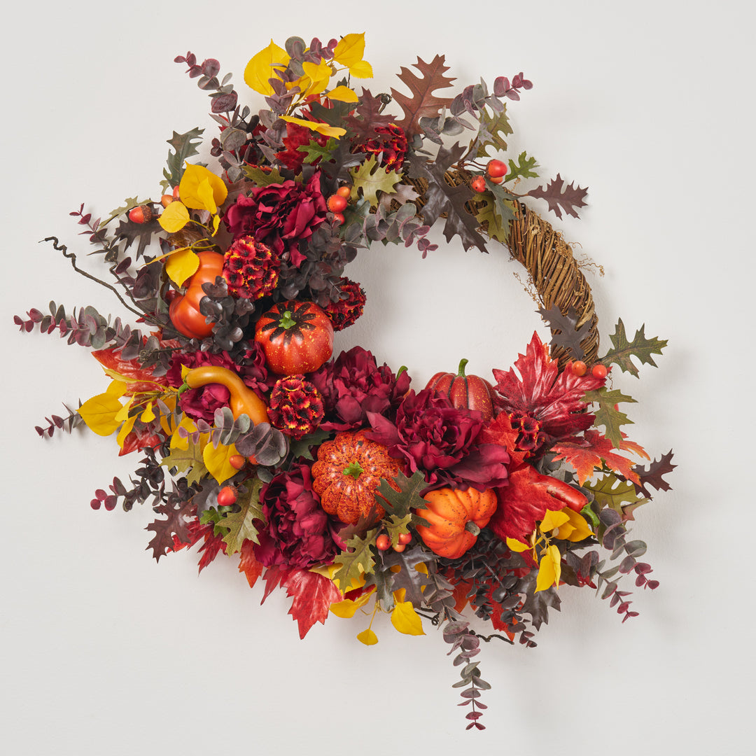 Magnolia Wreath w/ White Blossoms 24