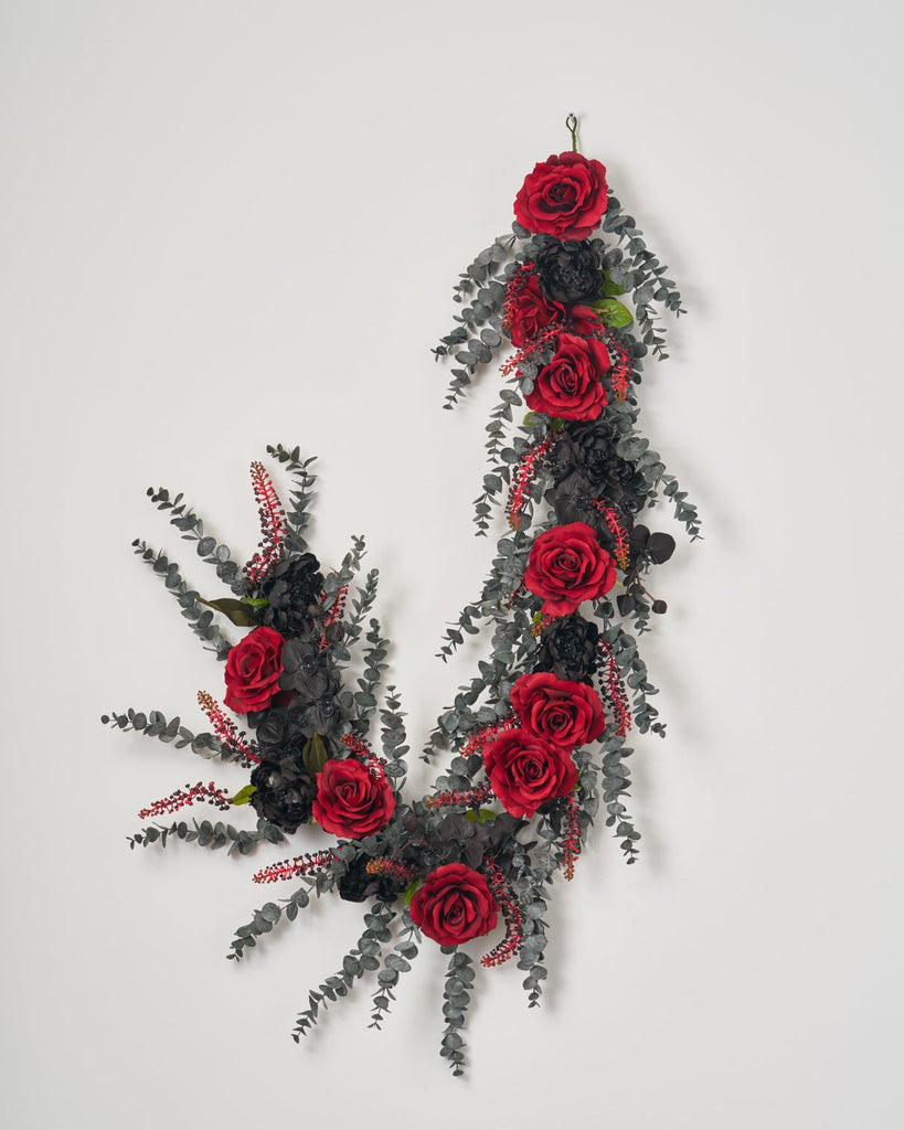 Gothic Romance - Red Queen Rose, Black Orchid & Peony, Pokeberry