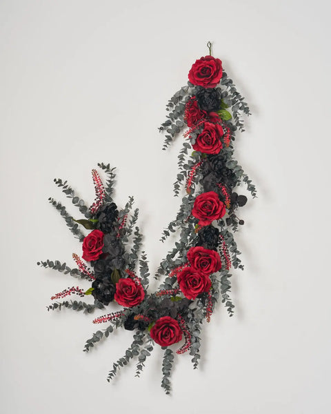 Gothic Romance - Red Queen Rose, Black Orchid & Peony, Pokeberry