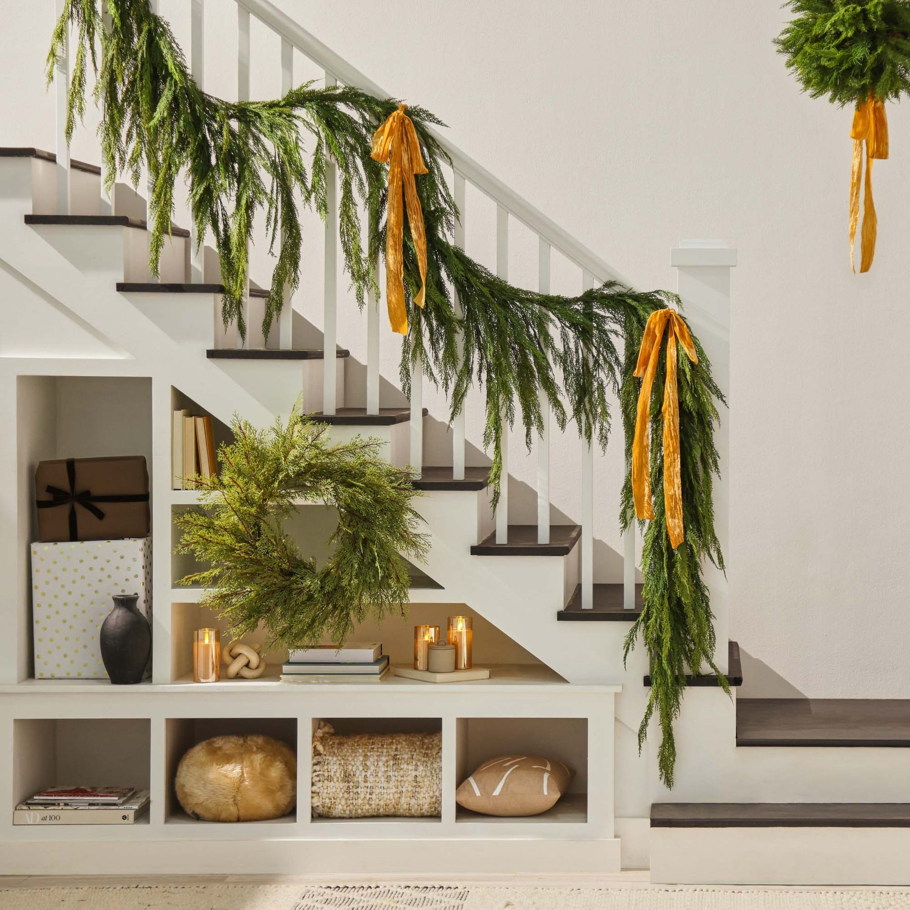 Draping Real Touch Lebanon Cedar Garland Dripping Winter Greenery Chri ...