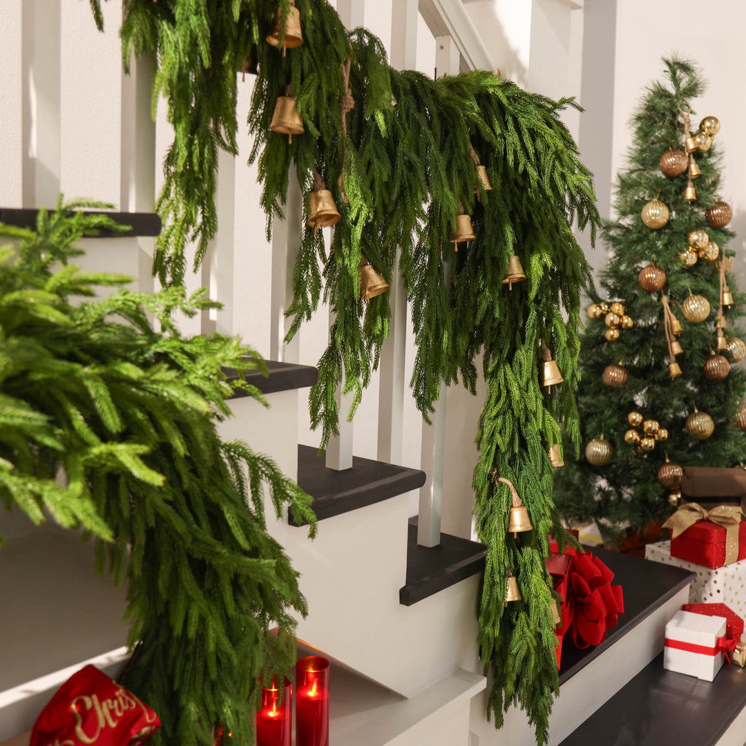 Draping Norfolk Pine Garland - Cascading Winter Christmas Greenery | 48\, image size:1080x1080