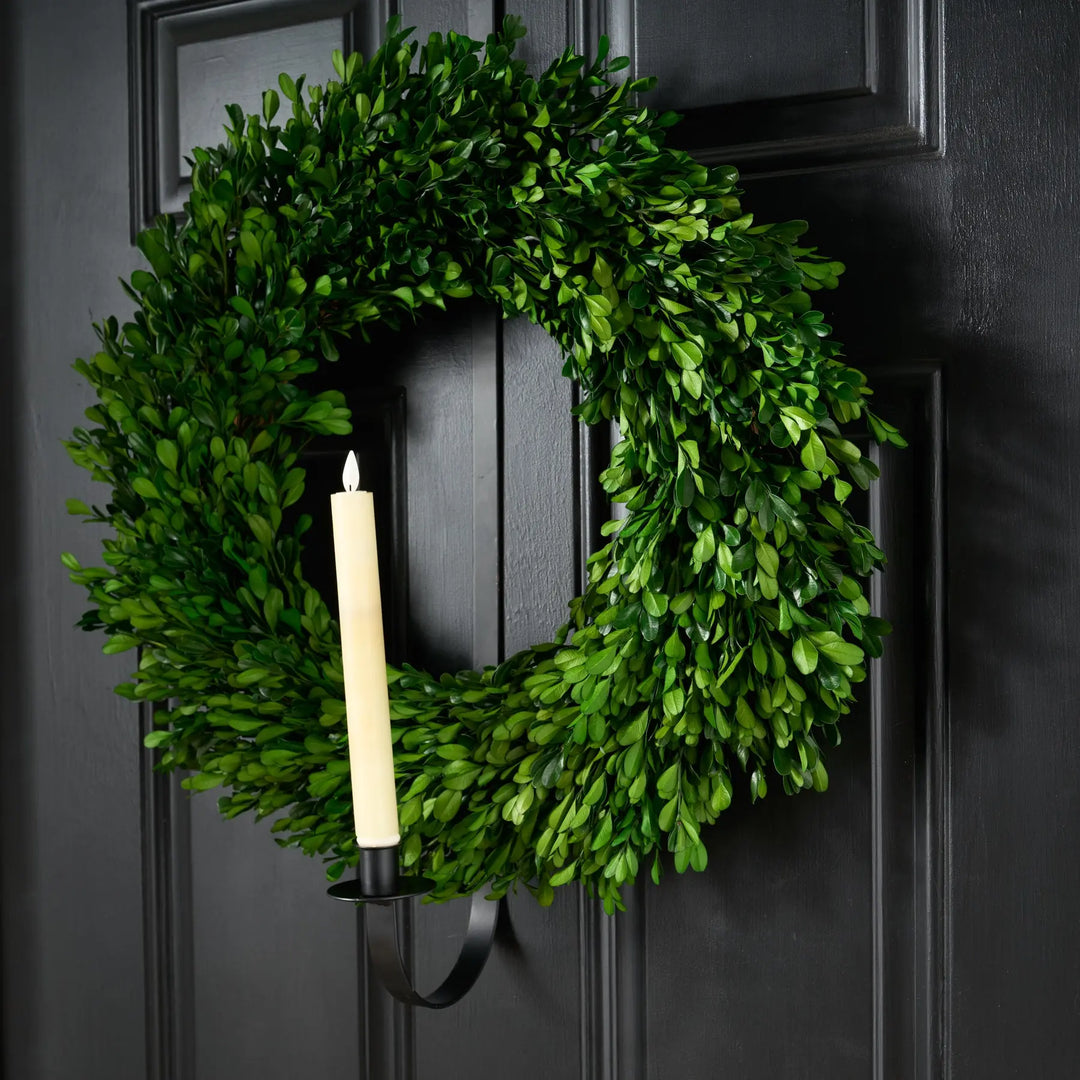 感謝セール❣️アンティーク、ロココ調/森のweddging wreath光触媒加工 Natural Preserved Boxwood Wreath - Velvet Ribbon Everyday Decor
