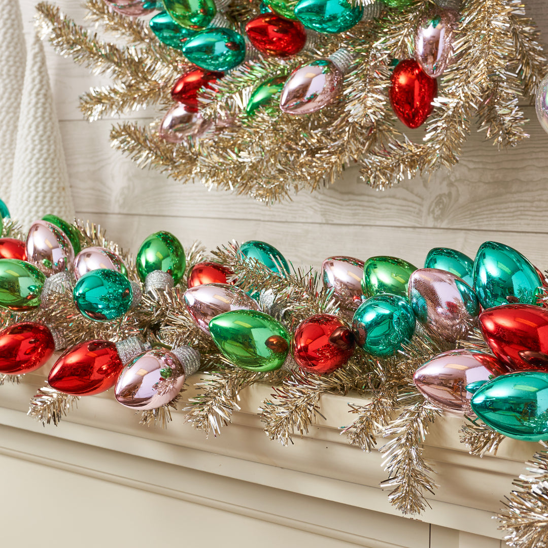 Razzle Dazzle Christmas - Gold & Silver Tinsel Garland with
