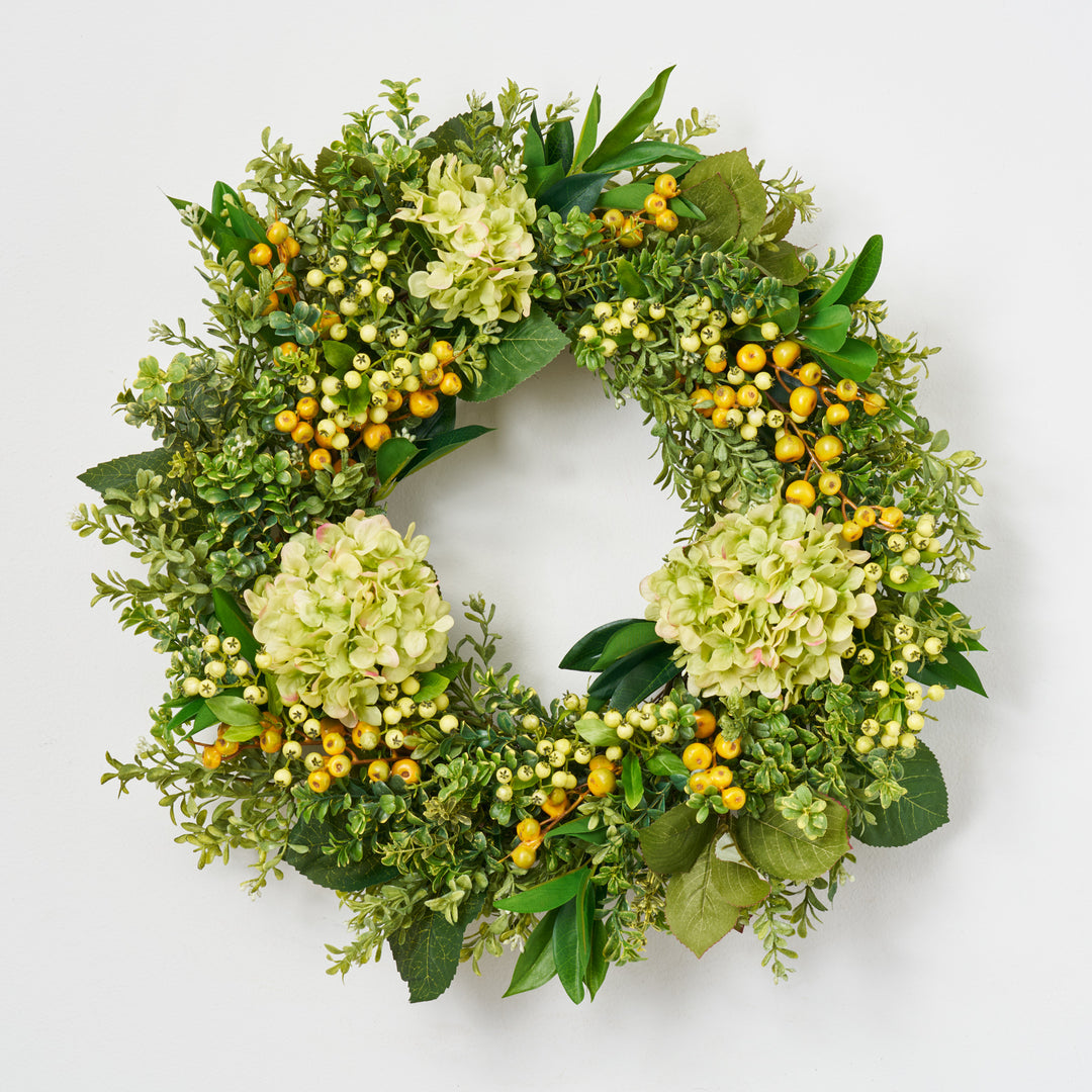 Green Hydrangea, Eucalyptus, Berry & Boxwood Spring All Seasons