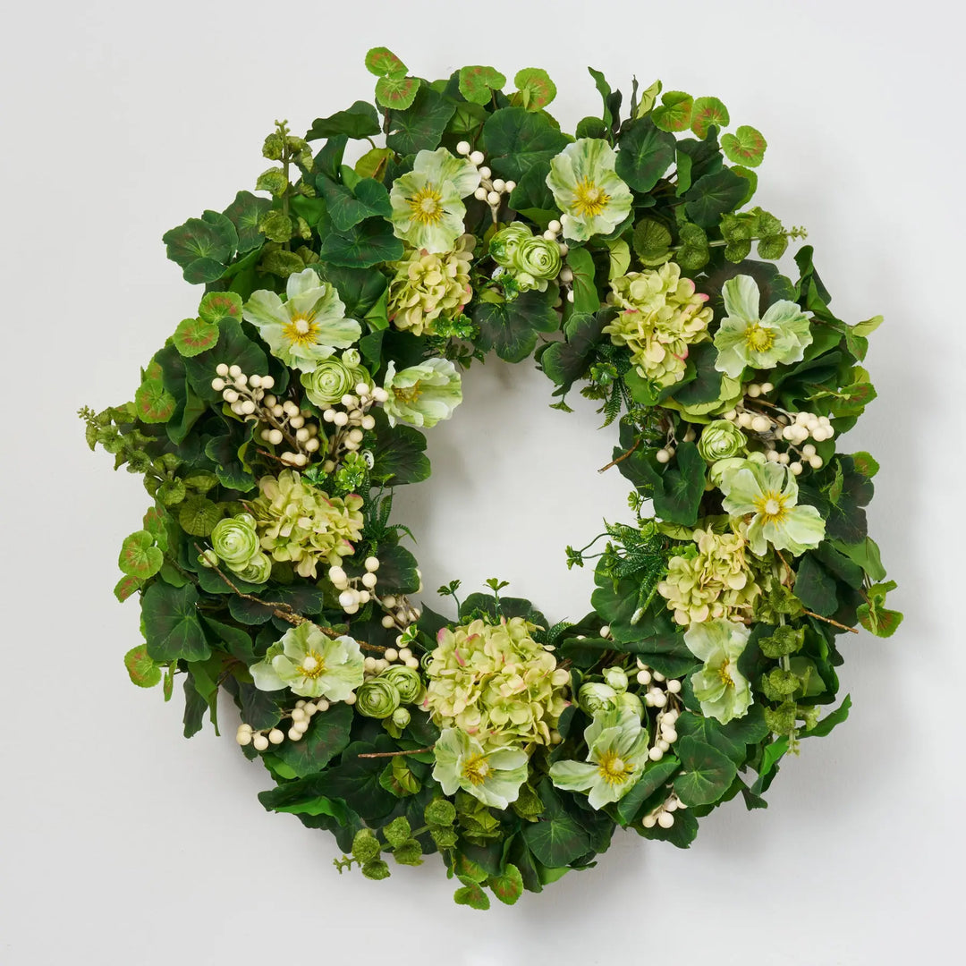 Bells of Ireland - Green Hydrangea, Poppy, Ranunculus with Mixed