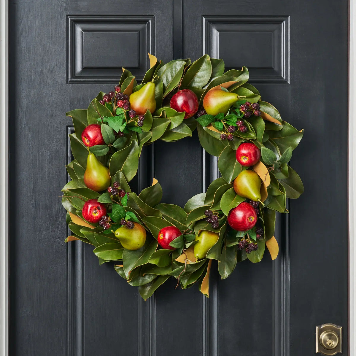 Usa Apple Raspberry Orchard Bounty Fruit Wreath - Handcrafted USA | Apples Pears ...