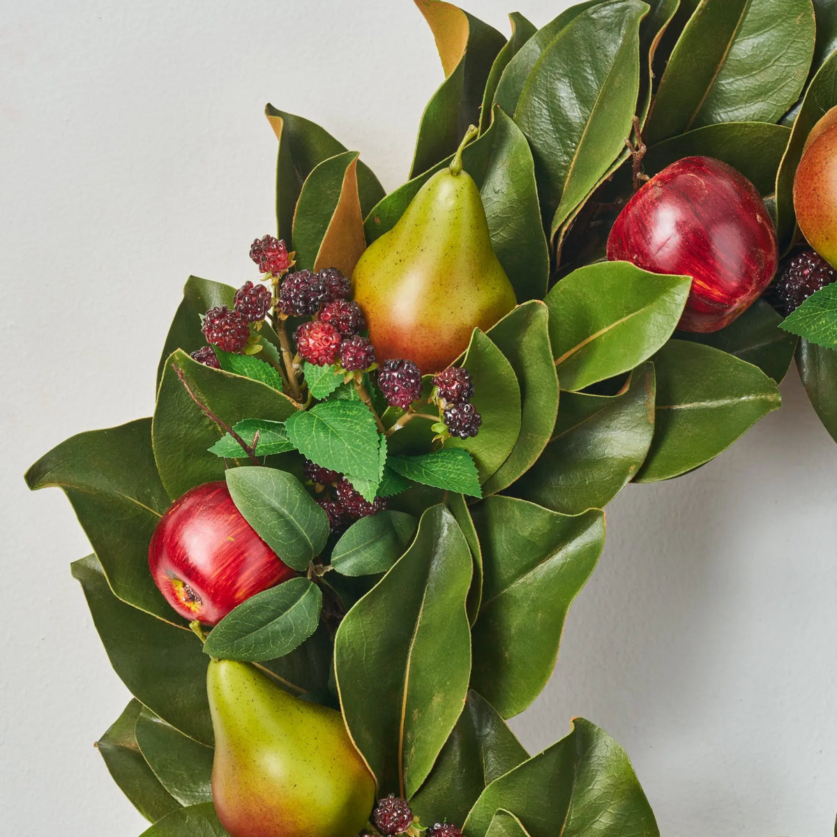 Usa Apple Raspberry Orchard Bounty Fruit Wreath - Handcrafted USA | Apples Pears ...